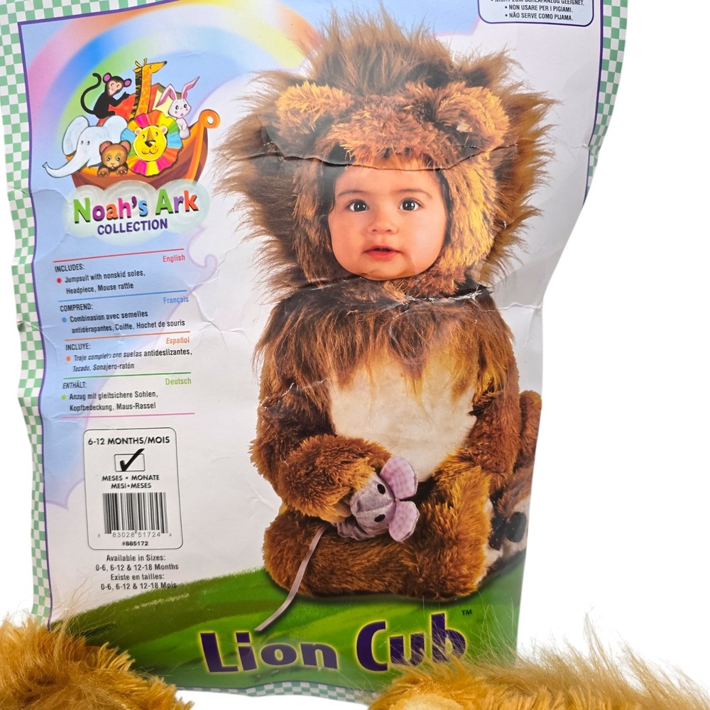 Rubie's Lion Cub Faux Fur Halloween Costume 2 pc Jumpsuit Hood 6-12 months